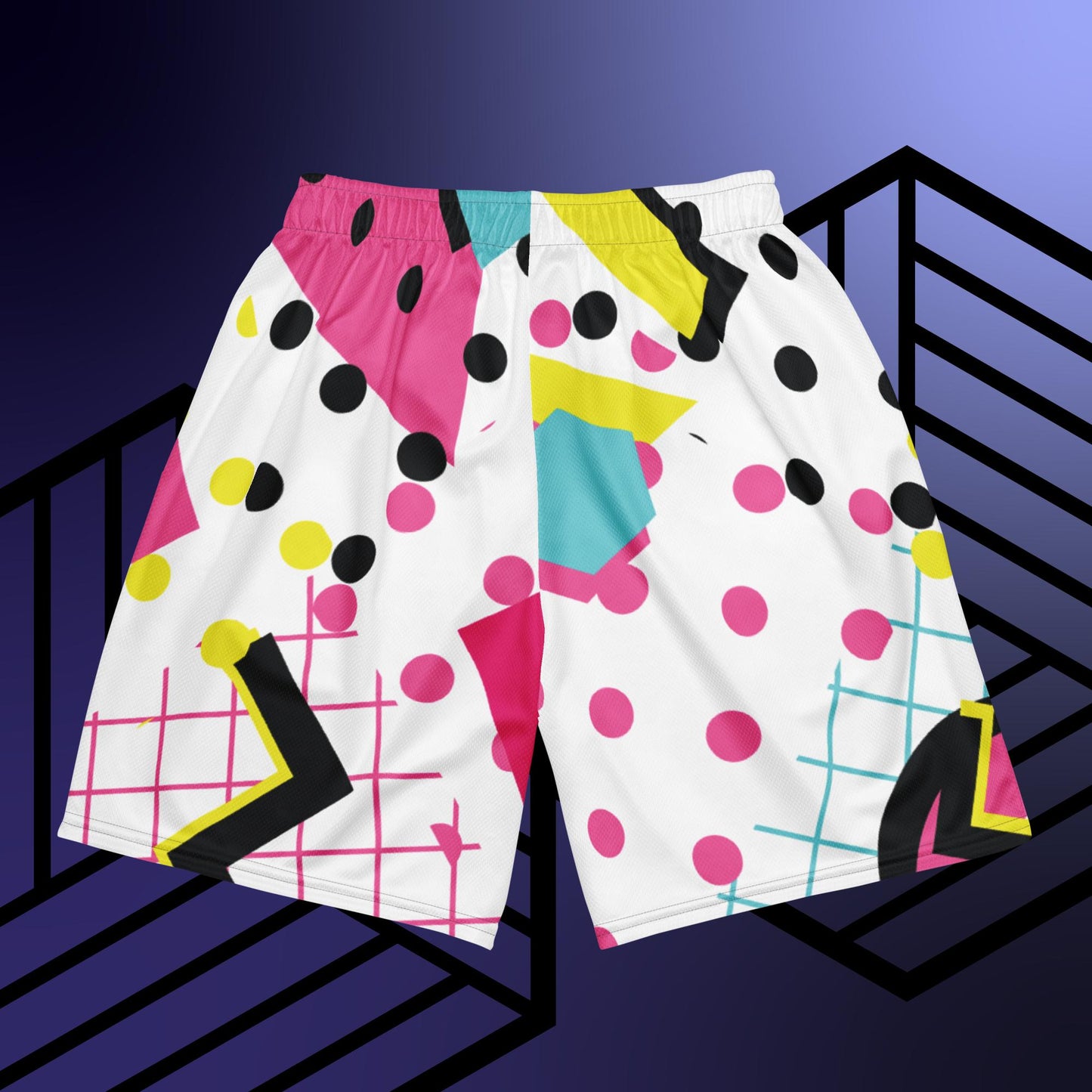 Retro Drip Unisex mesh shorts