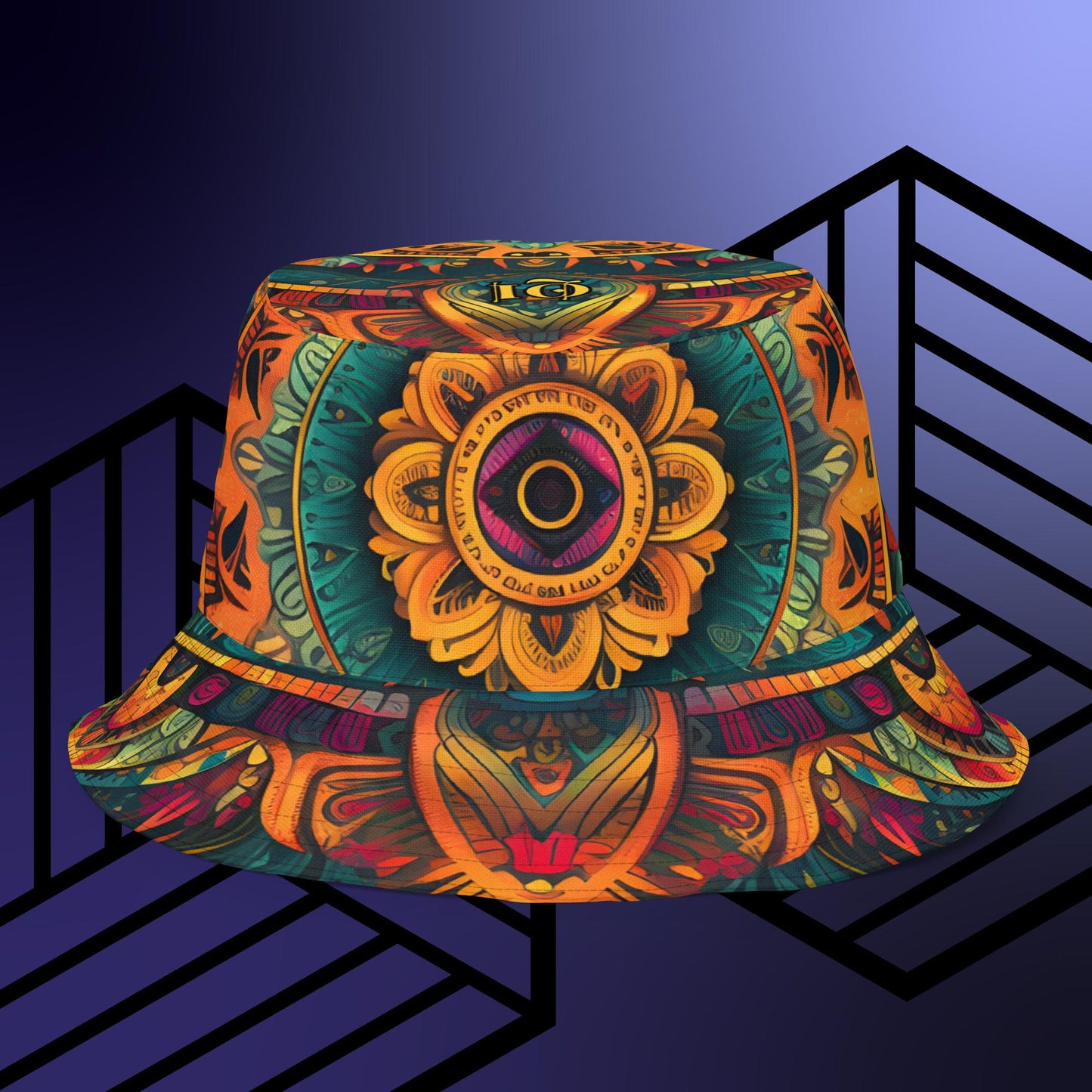 Psychedelic Mandala Reversible bucket hat