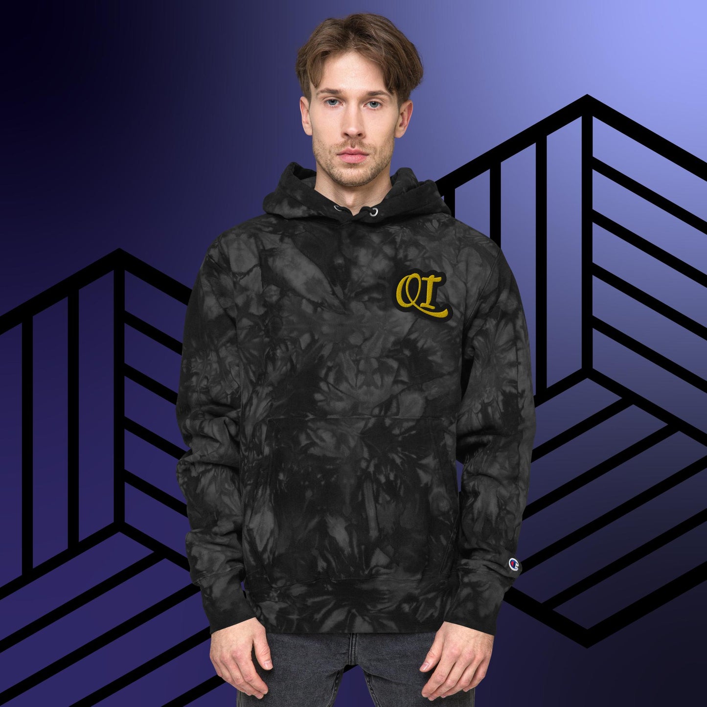 Quantum Imagination Unisex Champion Collab tie-dye hoodie