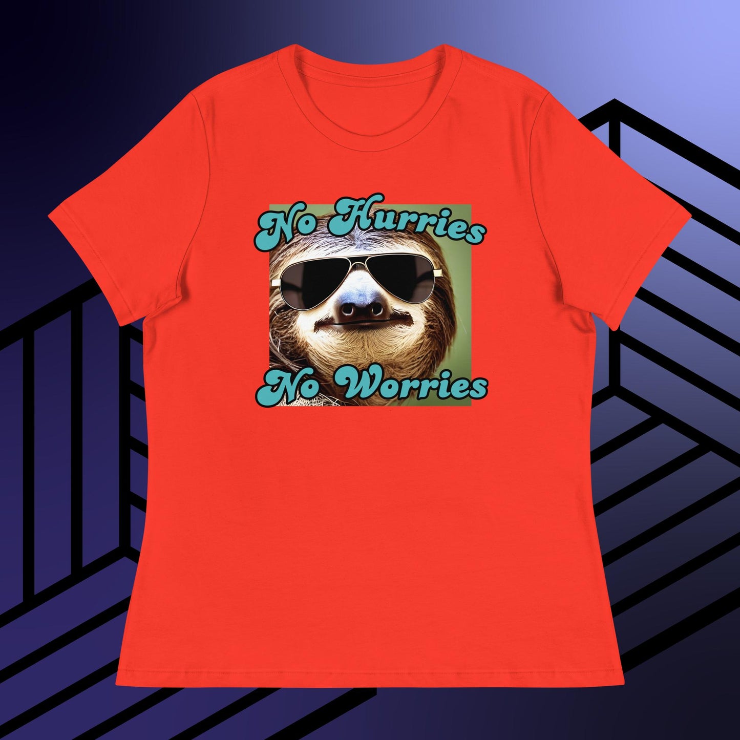 No Hurries No Worries Sloth Women's Relaxed T-Shirt