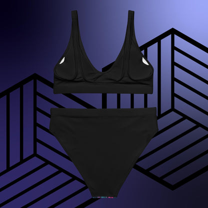 Teal Trance high-waisted bikini