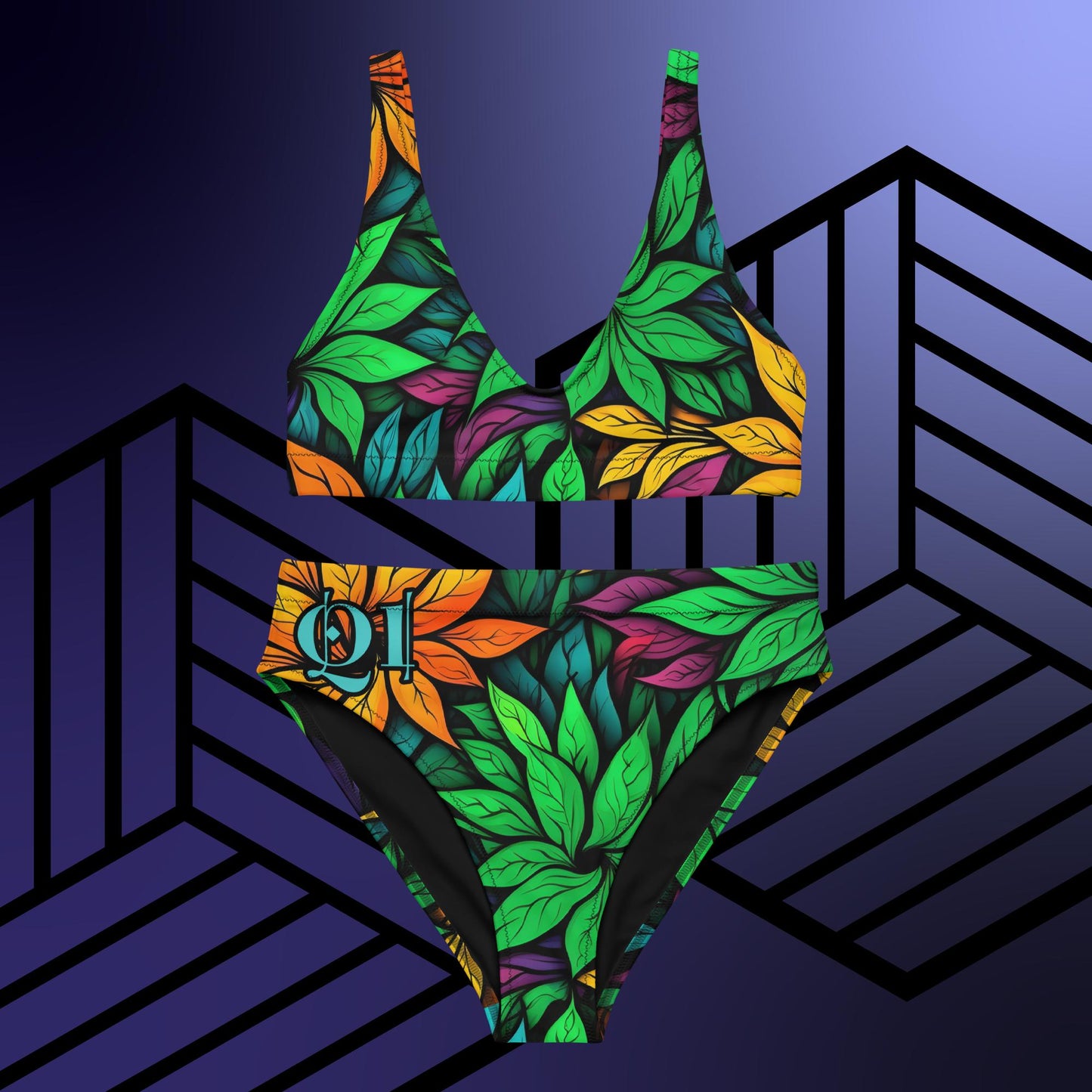 Festival Flowers high-waisted bikini
