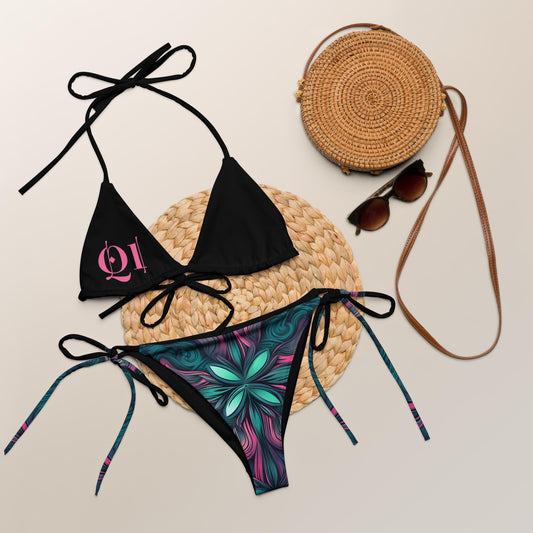 Teal Trance string bikini