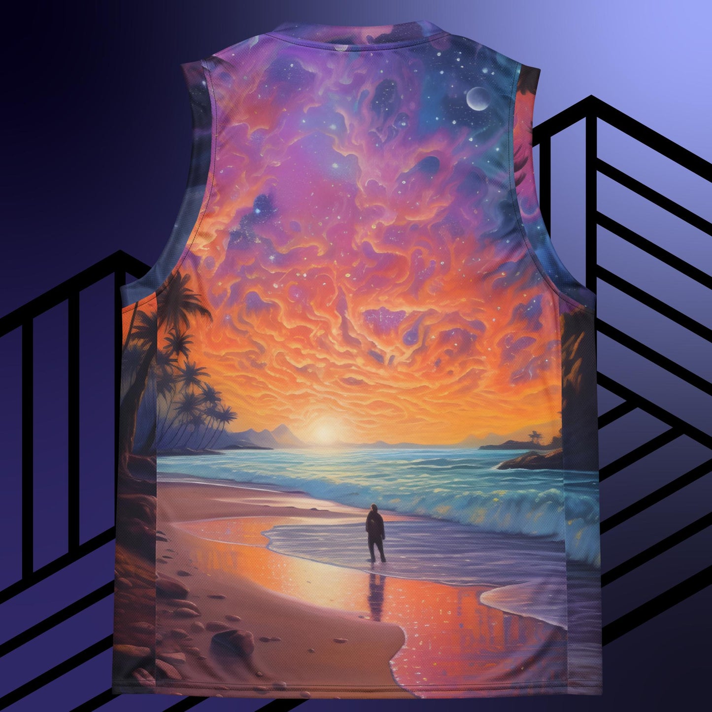 Sunset and Starlight unisex basketball jersey