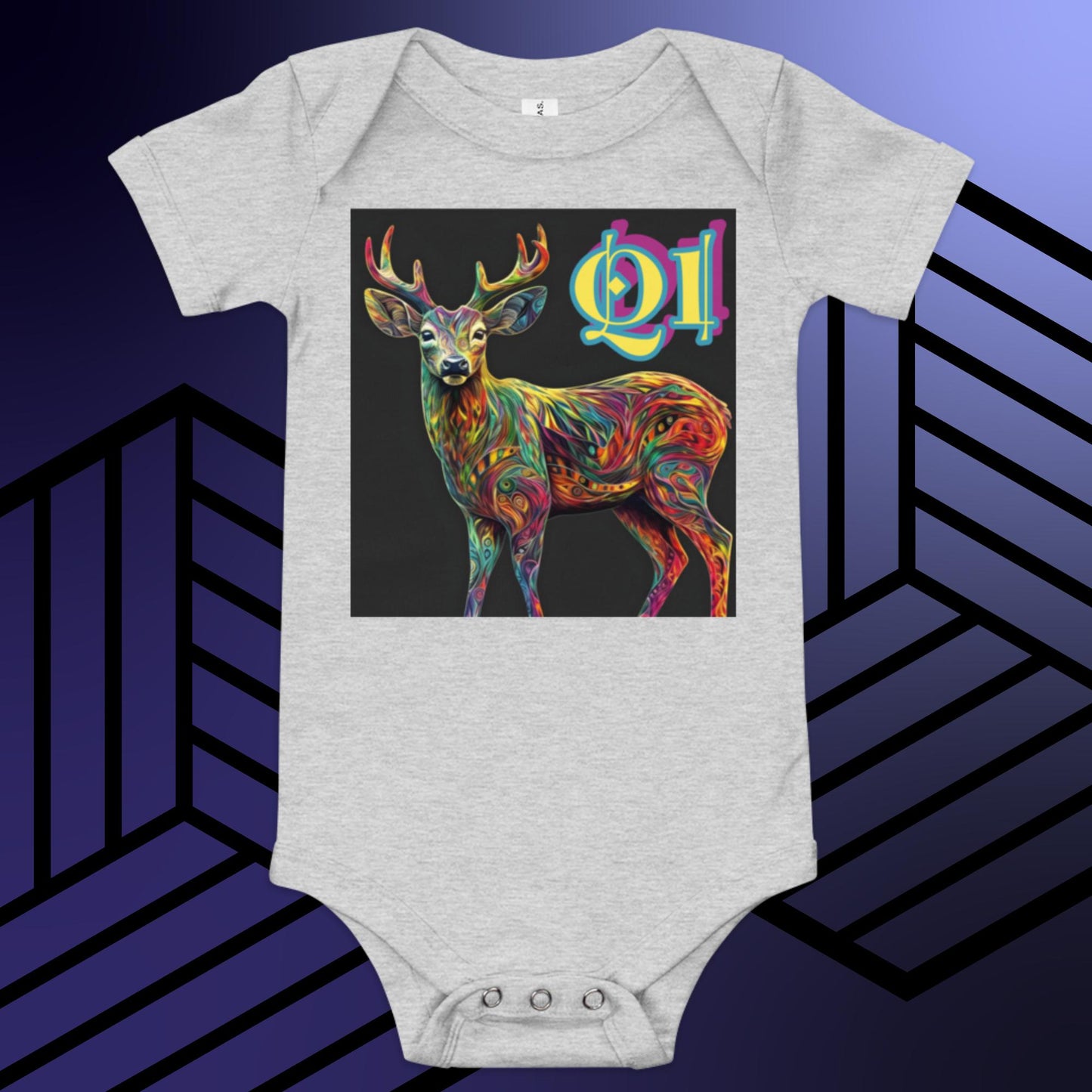 Trippy Buck Baby short sleeve one piece