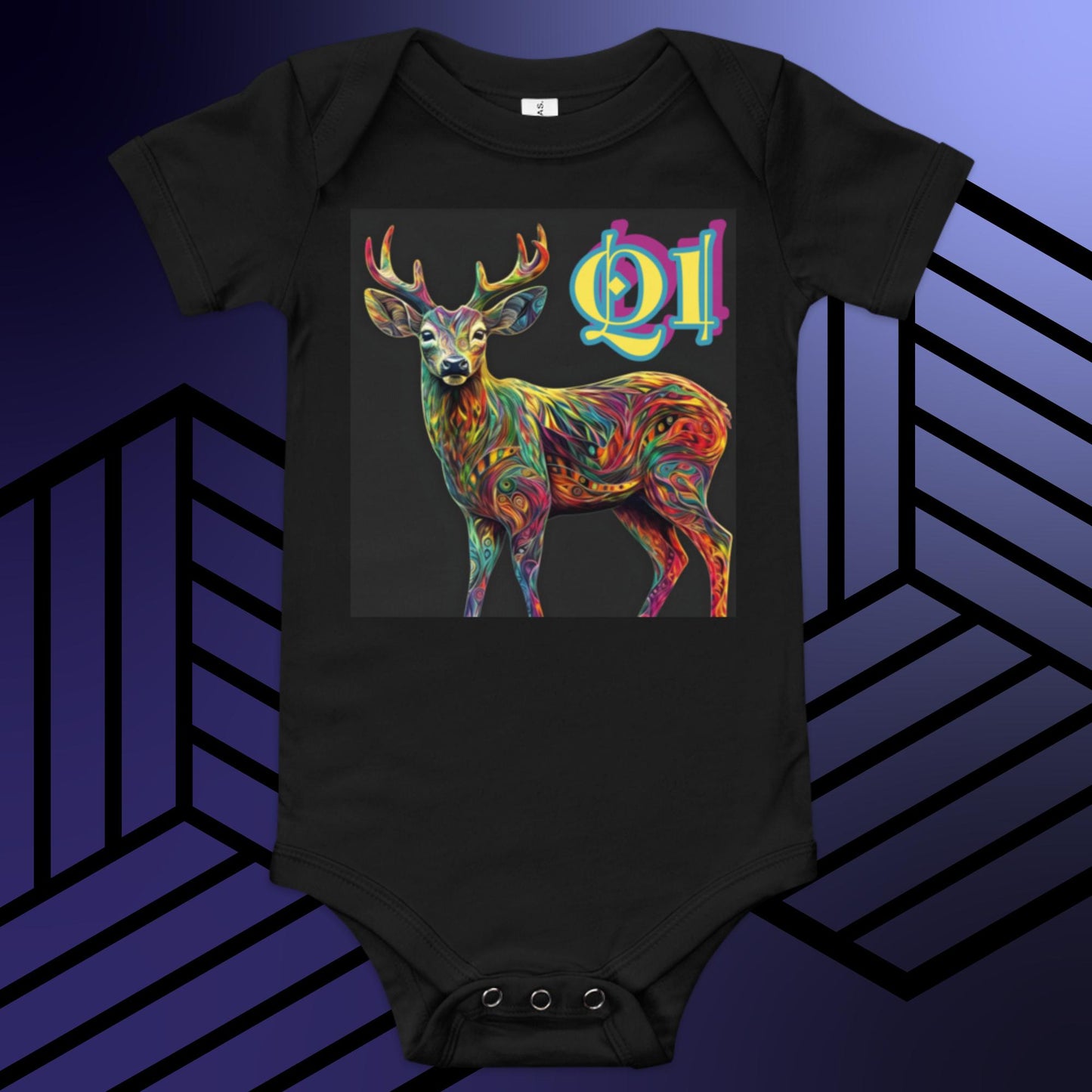 Trippy Buck Baby short sleeve one piece