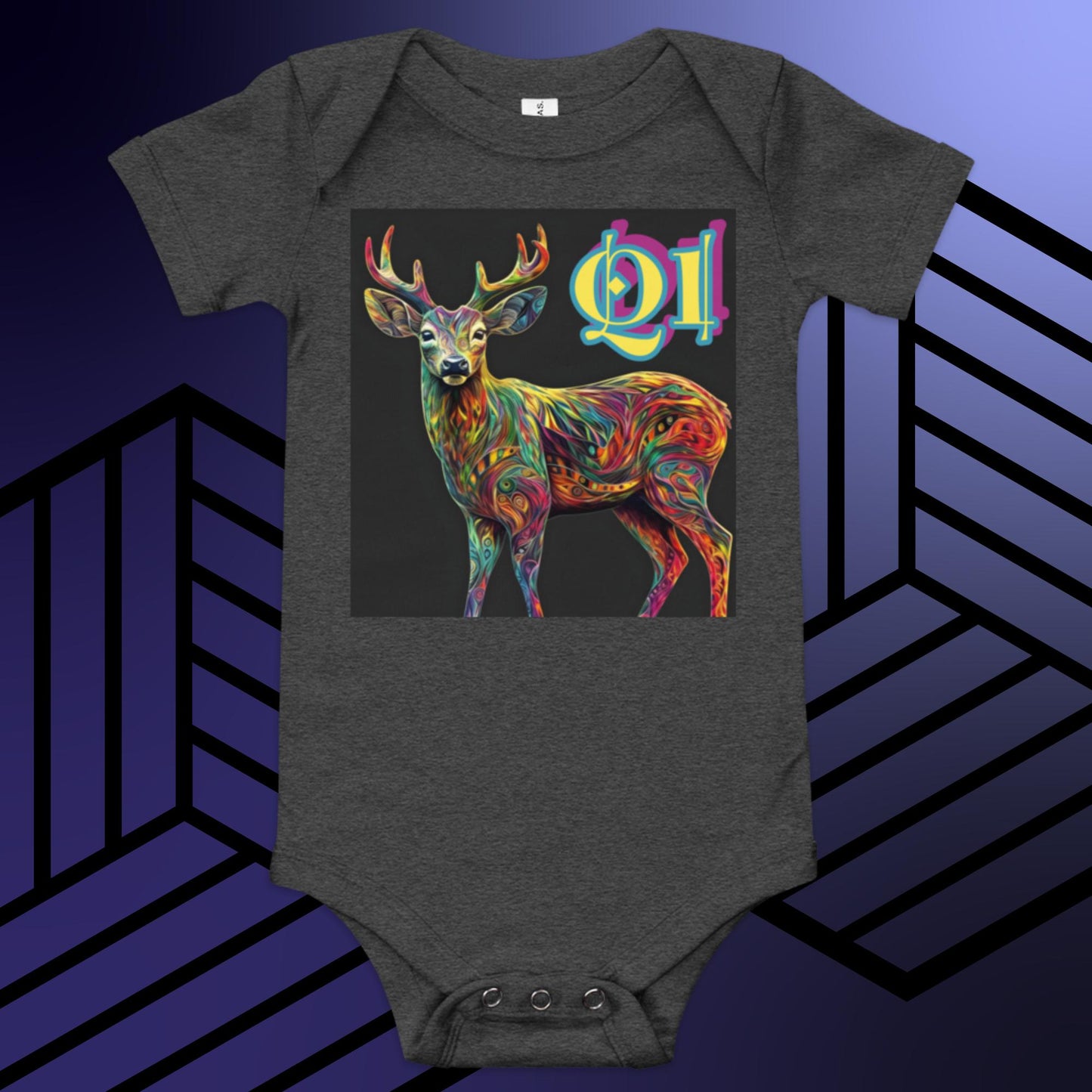Trippy Buck Baby short sleeve one piece