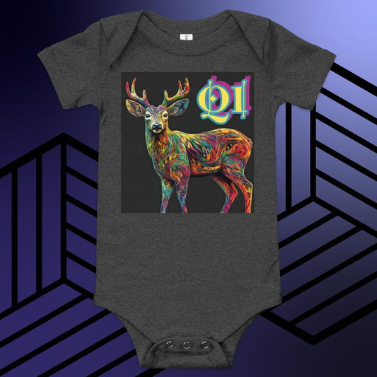 Trippy Buck Baby short sleeve one piece