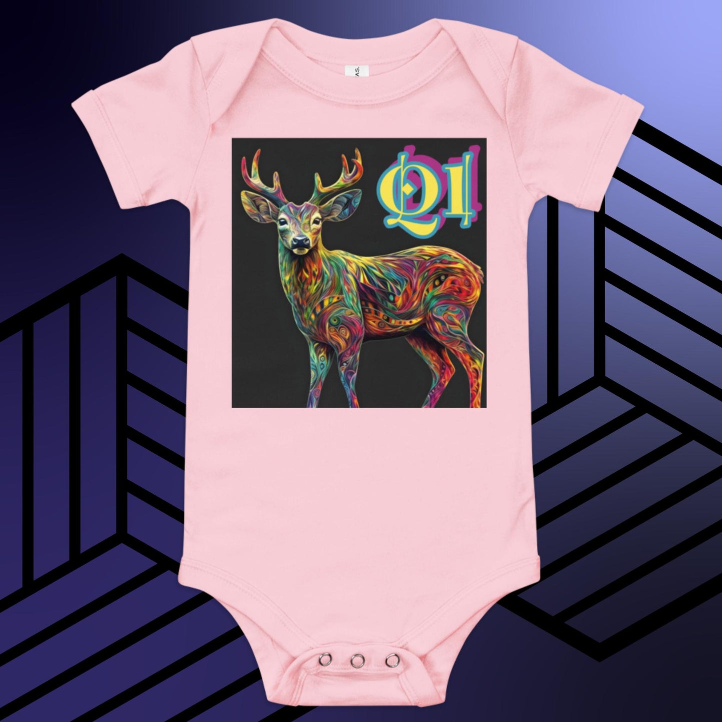 Trippy Buck Baby short sleeve one piece