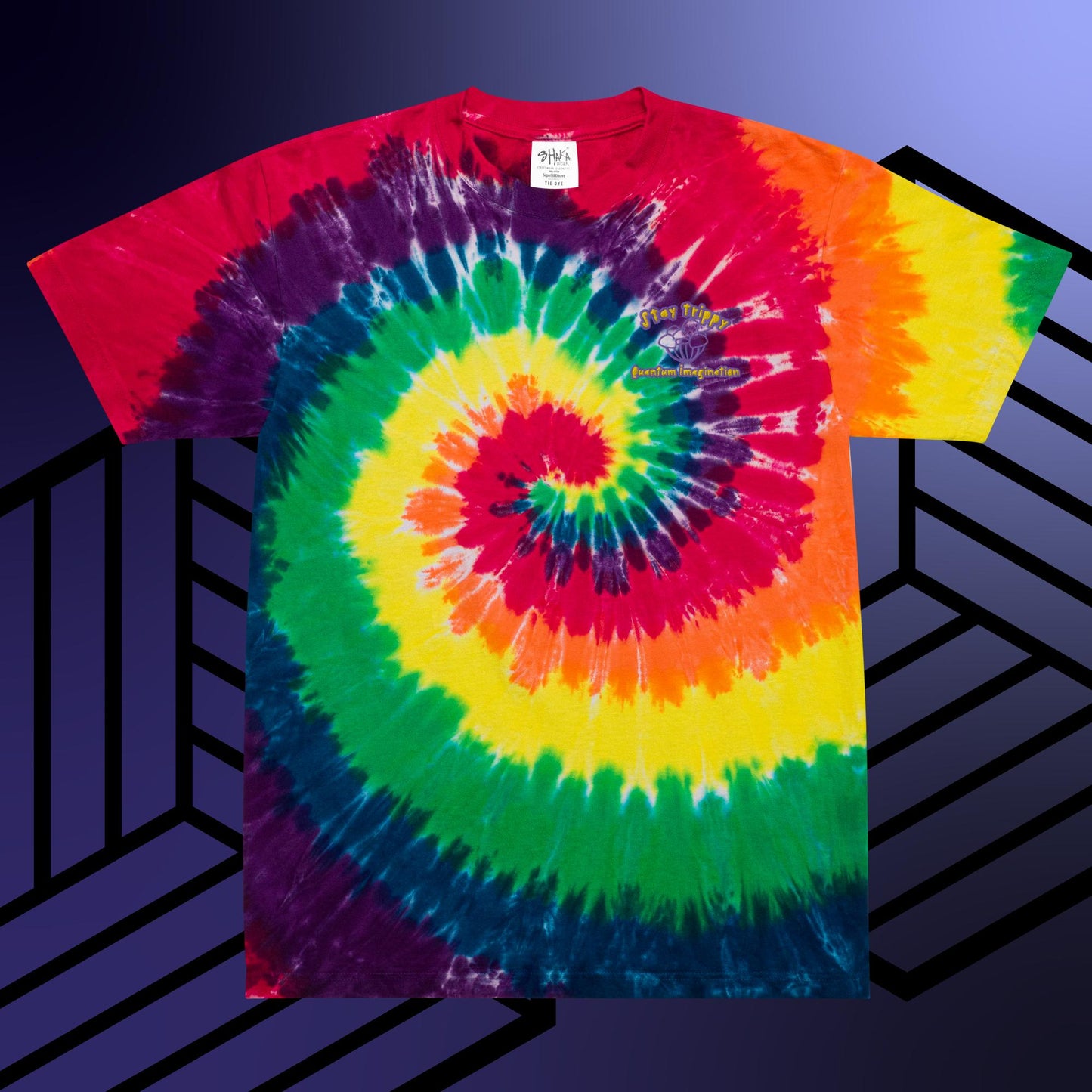 Stay Trippy Sherbet Shaka Oversized tie-dye t-shirt