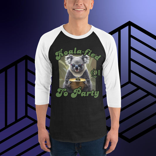 Koala-fied To Party 3/4 sleeve raglan shirt