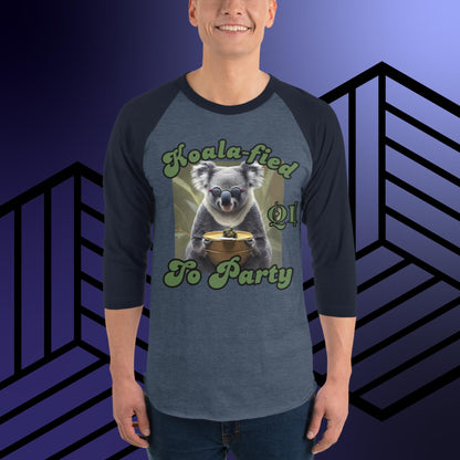 Koala-fied To Party 3/4 sleeve raglan shirt
