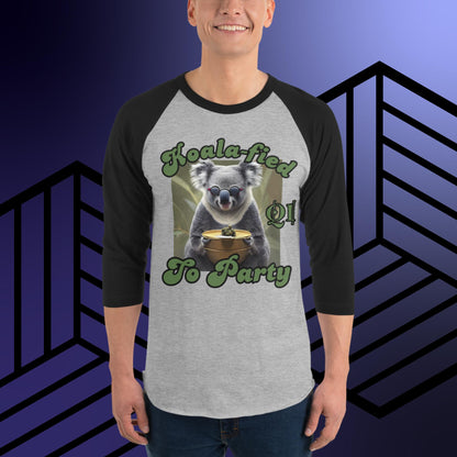 Koala-fied To Party 3/4 sleeve raglan shirt