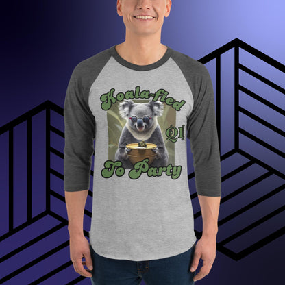 Koala-fied To Party 3/4 sleeve raglan shirt