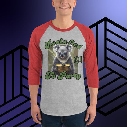 Koala-fied To Party 3/4 sleeve raglan shirt