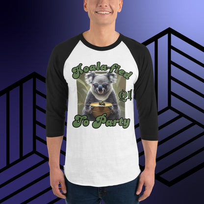 Koala-fied To Party 3/4 sleeve raglan shirt