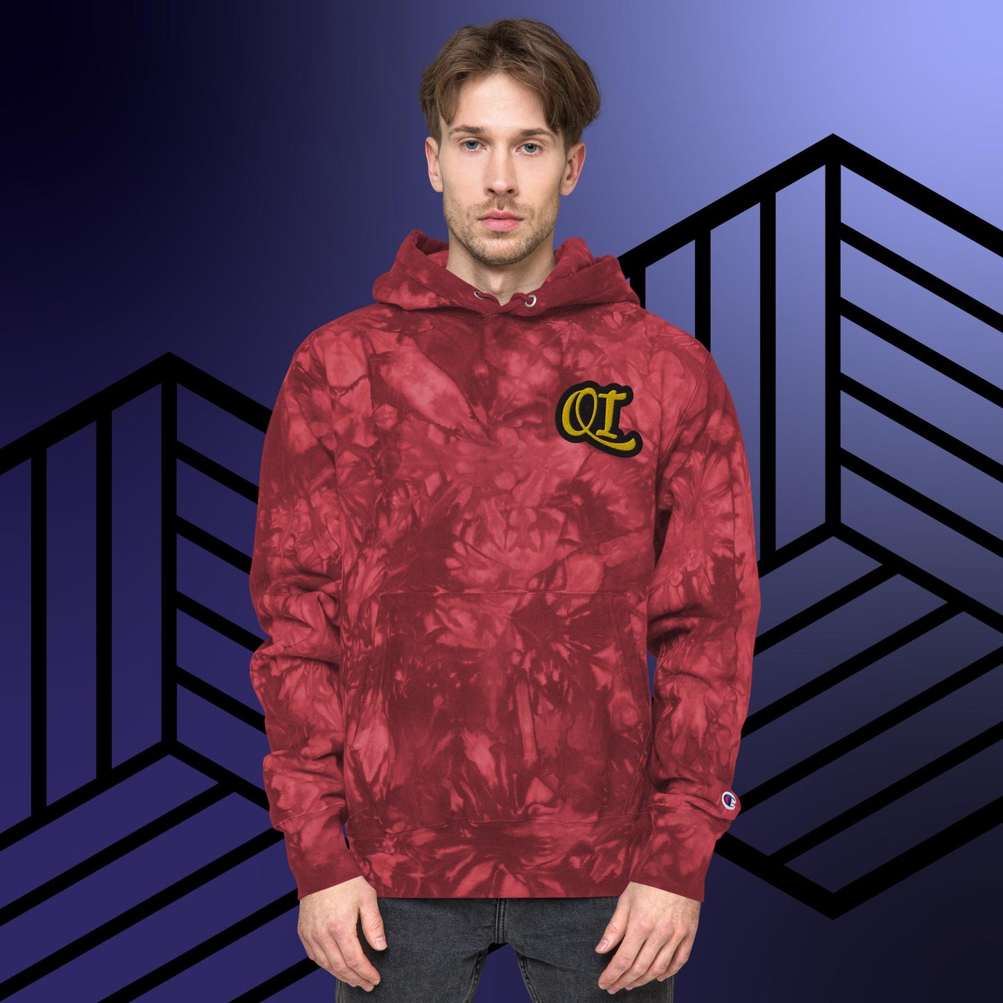 Quantum Imagination Unisex Champion Collab tie-dye hoodie