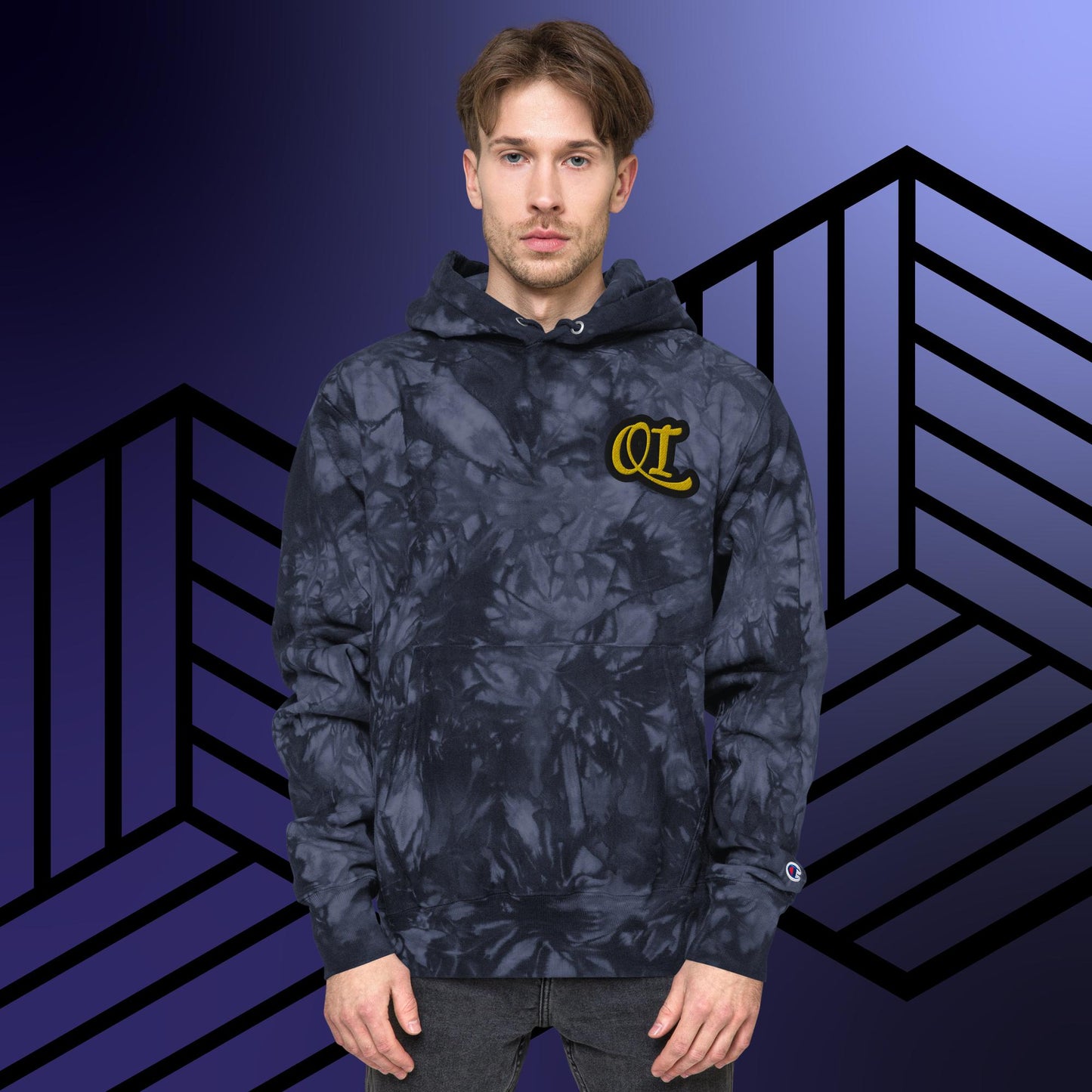 Quantum Imagination Unisex Champion Collab tie-dye hoodie