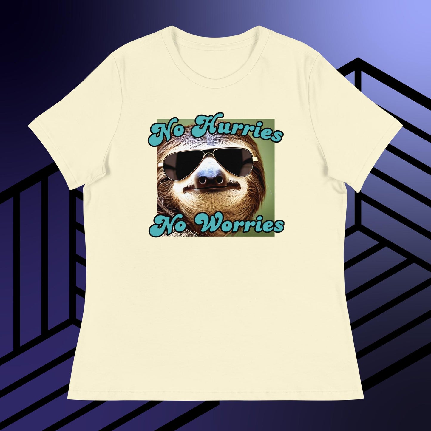No Hurries No Worries Sloth Women's Relaxed T-Shirt